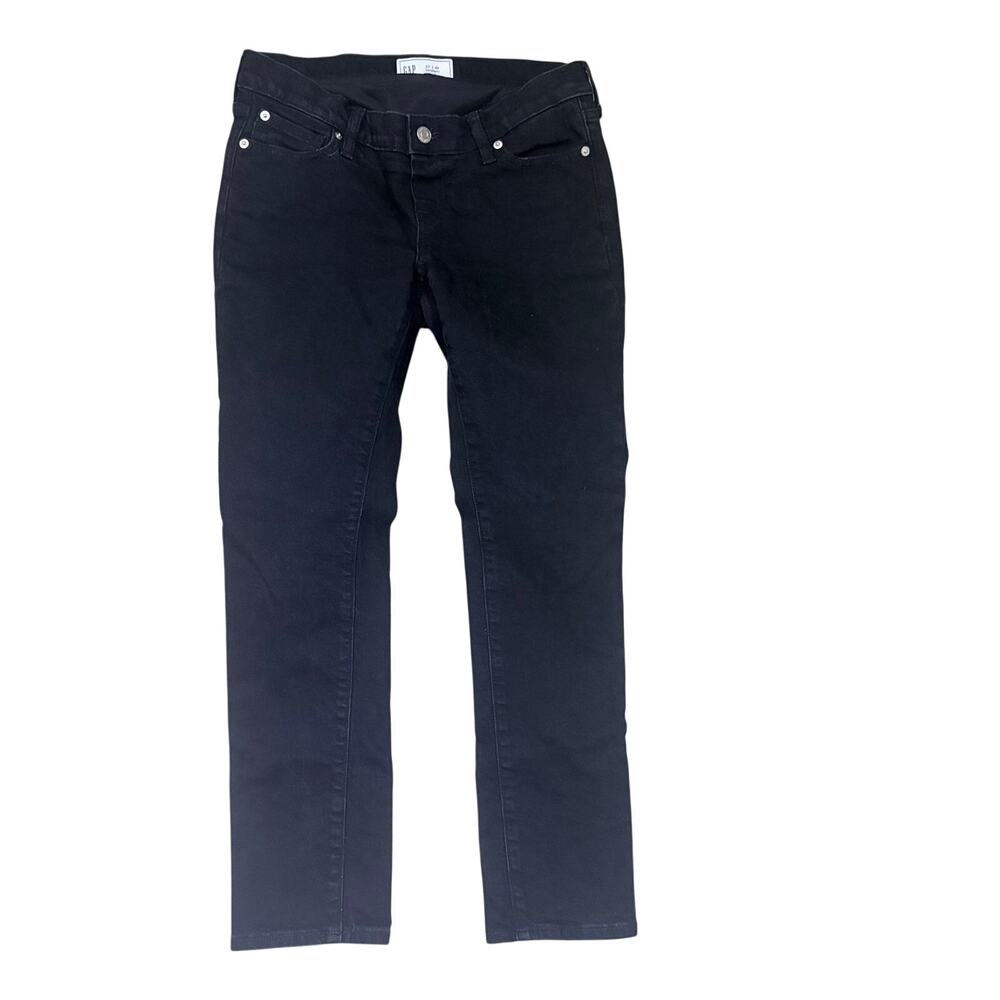 GAP Maternity Black Skinny Jeans Womens 27/4R Full Panel Stretch Denim